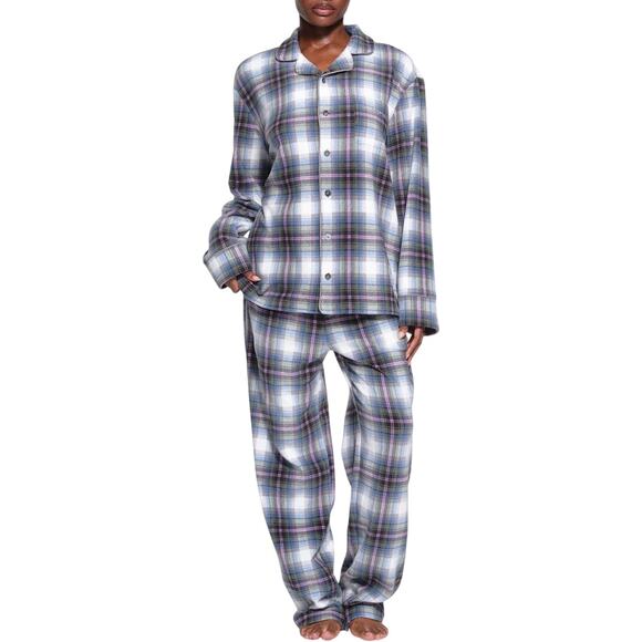 SKIMS Other - Skims Multi Plaid Gender Inclusive Fleece Sleep Pajama Set Size Small